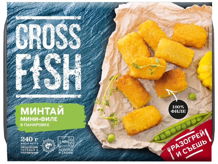 

Минтай Cross Fish мини-филе в панировке 240 г
