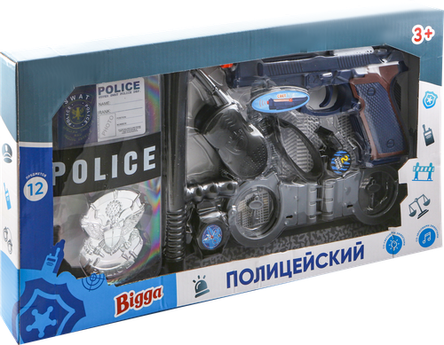 

Набор игровой Bigga Полицейский, 12 предметов, со световыми и звуковыми эффектами