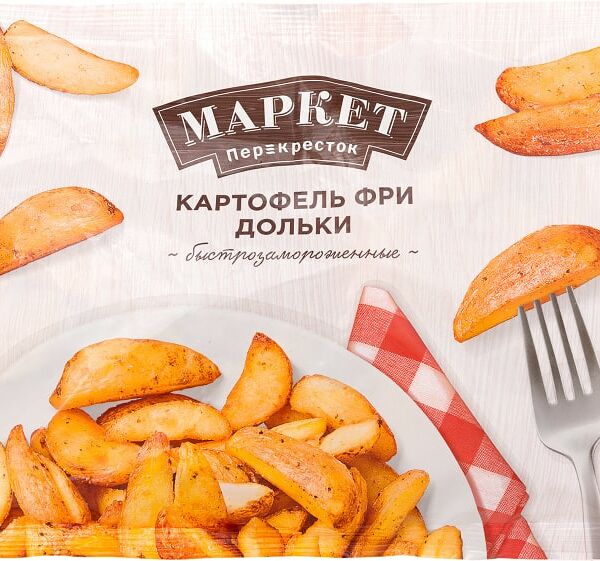 Картофель фри Маркет Перекресток дольки быстрозамороженные 400г