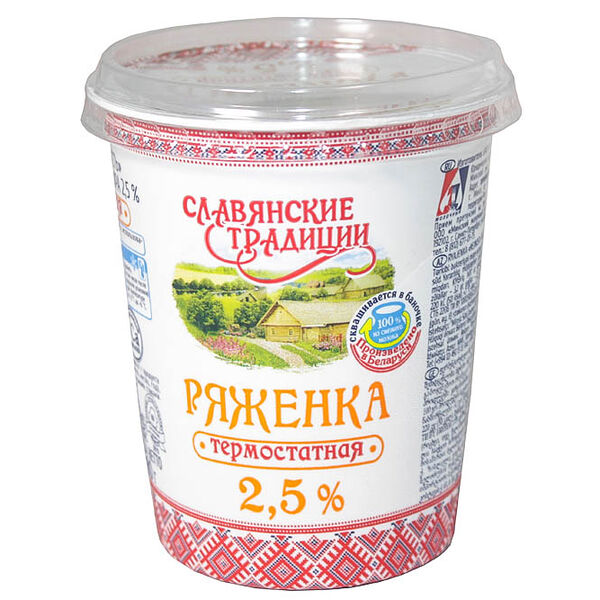 Ряженка НЕЖНОСТЬ жир. 2.5% п/ст вес 380г Славянские традиции