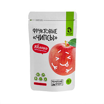 Чипсы фруктовые Вкусно из Крыма Яблоко сублимированное без сахара 15г, Россия