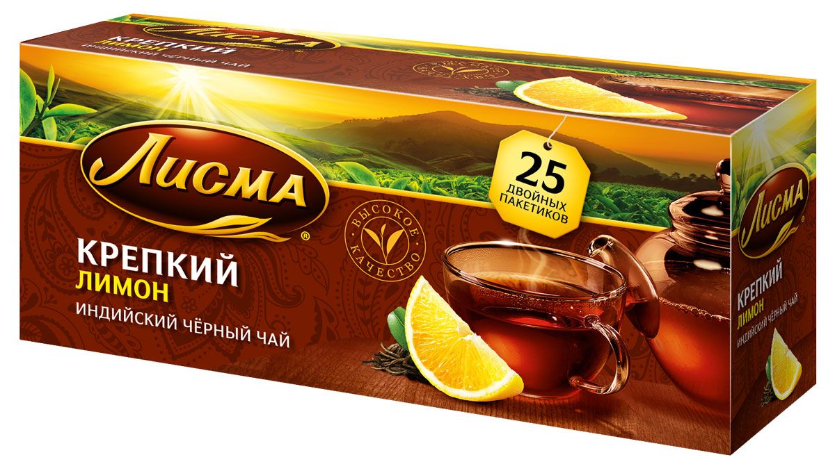 

Чай черный Лисма Крепкий лимон 25пак