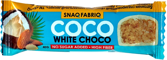 

Батончик Snaq Fabriq White Coco кокос и миндаль в белом шоколаде 40 г 1 шт