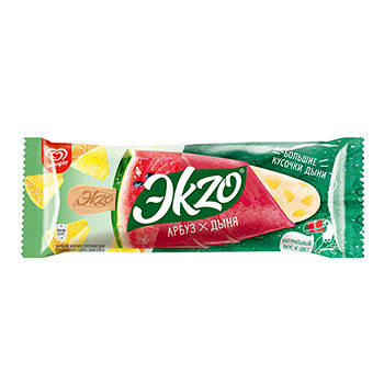 Мороженое молочное Эkzo Арбуз + Дыня 2% 72г