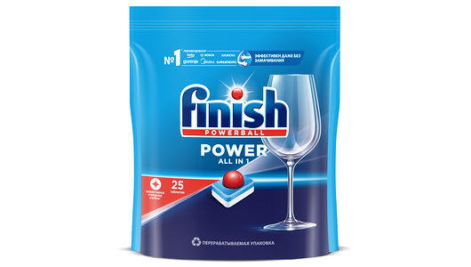 Таблетки для посудомоечных машин Finish All In 1 Max 25 шт