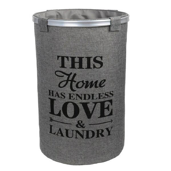 Корзина для белья Fixsen, 80 л, ткань, серая, 38х60 см