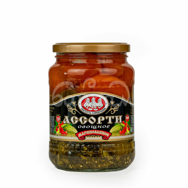 Ассорти овощное Скатерть-Самобранка 720мл Томаты Огурцы ст/б