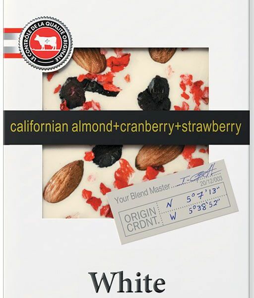 Шоколад Bucheron Village белый с миндалём, клюквой и клубникой 100 г