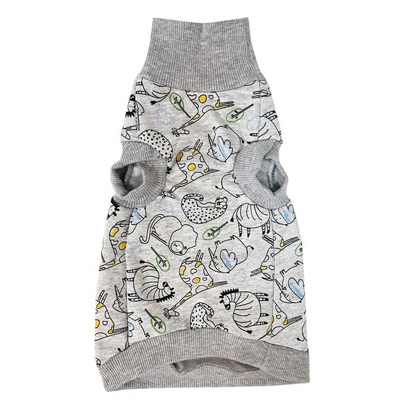 Водолазка утепленная для кошек Зоо XL серый (унисекс)