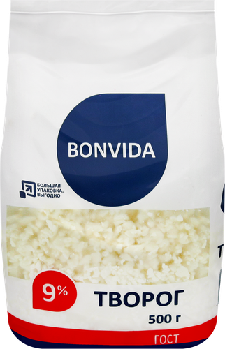 

Творог Bonvida 9% 500 г