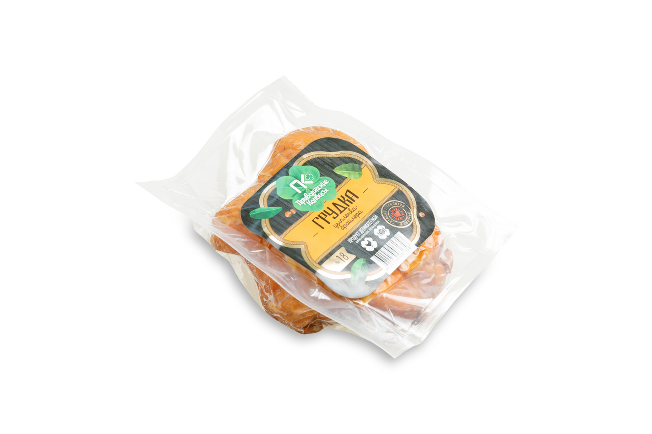 

Грудка цыпленка-бройлера Приволжские колбасы варено-копченая, вес