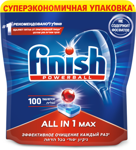 

Таблетки для посудомоечной машины Finish All in 1 Max 100 шт