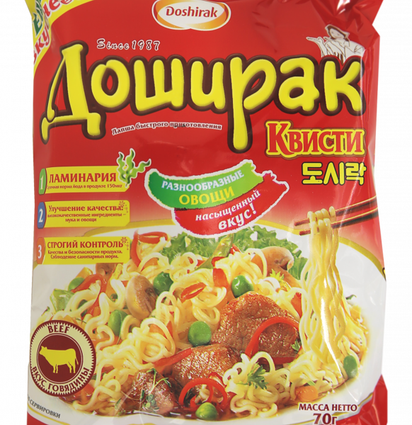 Лапша быстрого приготовления Доширак Квисти со вкусом Говядины