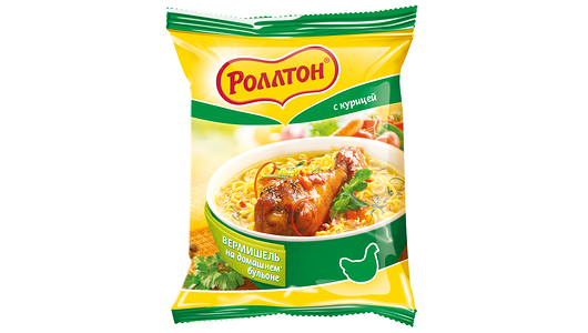 Вермишель Роллтон на домашнем бульоне со вкусом курицы 60г