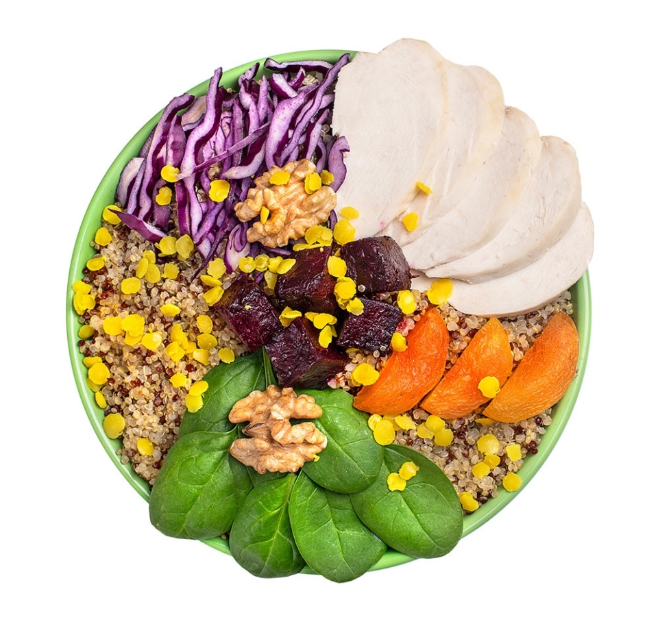 

Салат-боул Уже Готово с куриным филе киноа и грецким орехом 230 г