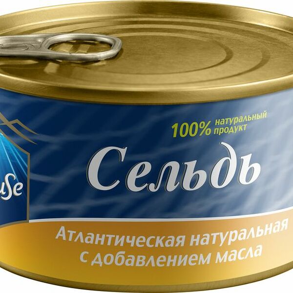 Сельдь Fish House атлантическая натуральная c добавлением масла 245г