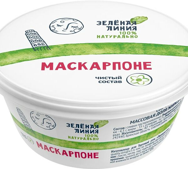 Сыр мягкий Зелёная Линия Маскарпоне 80% 250 г