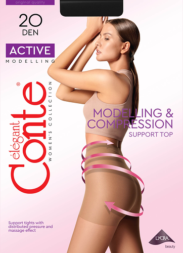 Колготки женские Conte Active 20 черные р.4