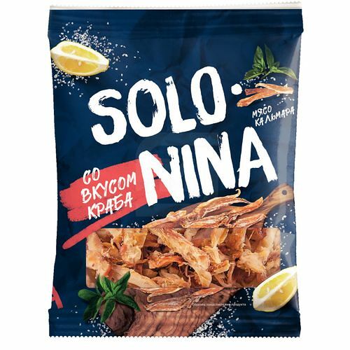 Кальмар Solo-Nina вяленый полоски со вкусом краба