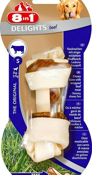 Косточка с говядиной 8in1 Delights Beef S для мелких и средних собак 11 см