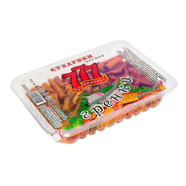 Гренки ржано-пшеничные Три Семёрки с чесноком