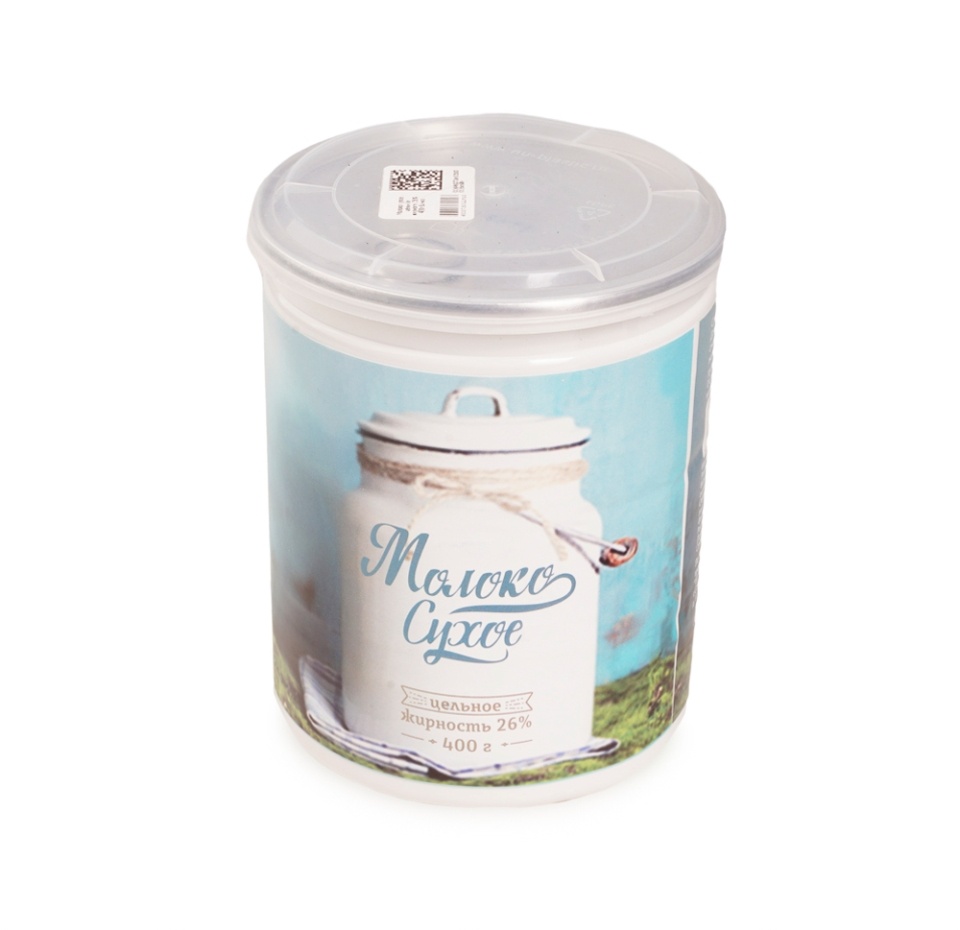 

Молоко сухое Добрый удой цельное жирность 26% банка 400г