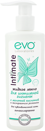 Мыло жидкое для интимной гигиены Evo Intimate с молочной кислотой и экстрактом ромашки 200 мл