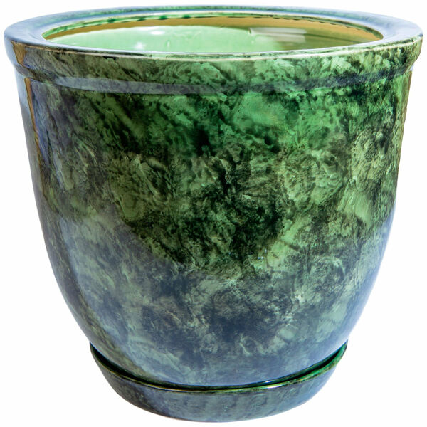 Горшок Кедр №2 d25 см керамический зеленый