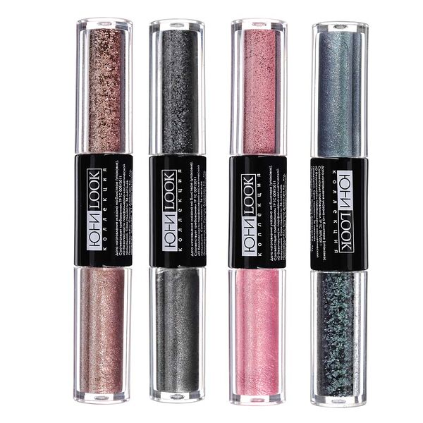 Юниlook тени мерцающие: тени-пудра + жидкие тени, 3,2гр, 4 тона в ассортименте, тв-2