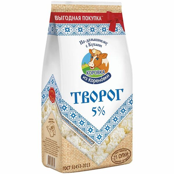 Творог Коровка Из Кореновки 5%, 650г