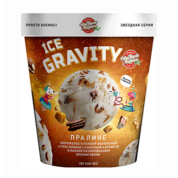 

Мороженое пломбир Чистая Линия Ice Gravity Пралине 12% 270 г