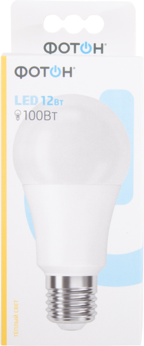 

Лампа светодиодная Фотон 12Вт E27, теплый свет, груша