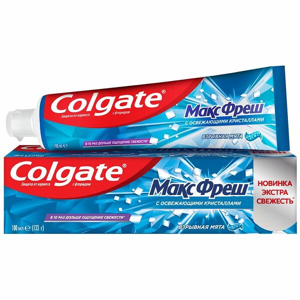 Зубная паста Colgate МаксФреш с освежающими кристалами Взрывная мята