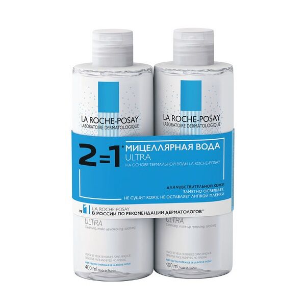 La Roche Posay Мицеллярная вода ULTRA для чувствительной кожи лица и глаз 400 мл х 2 шт