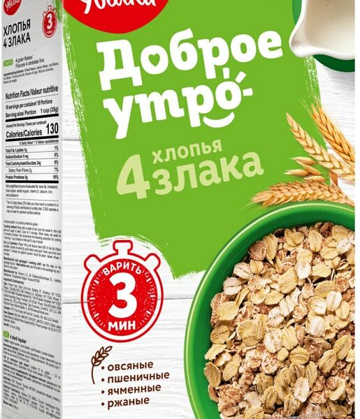 Хлопья Увелка 4 злака 350г