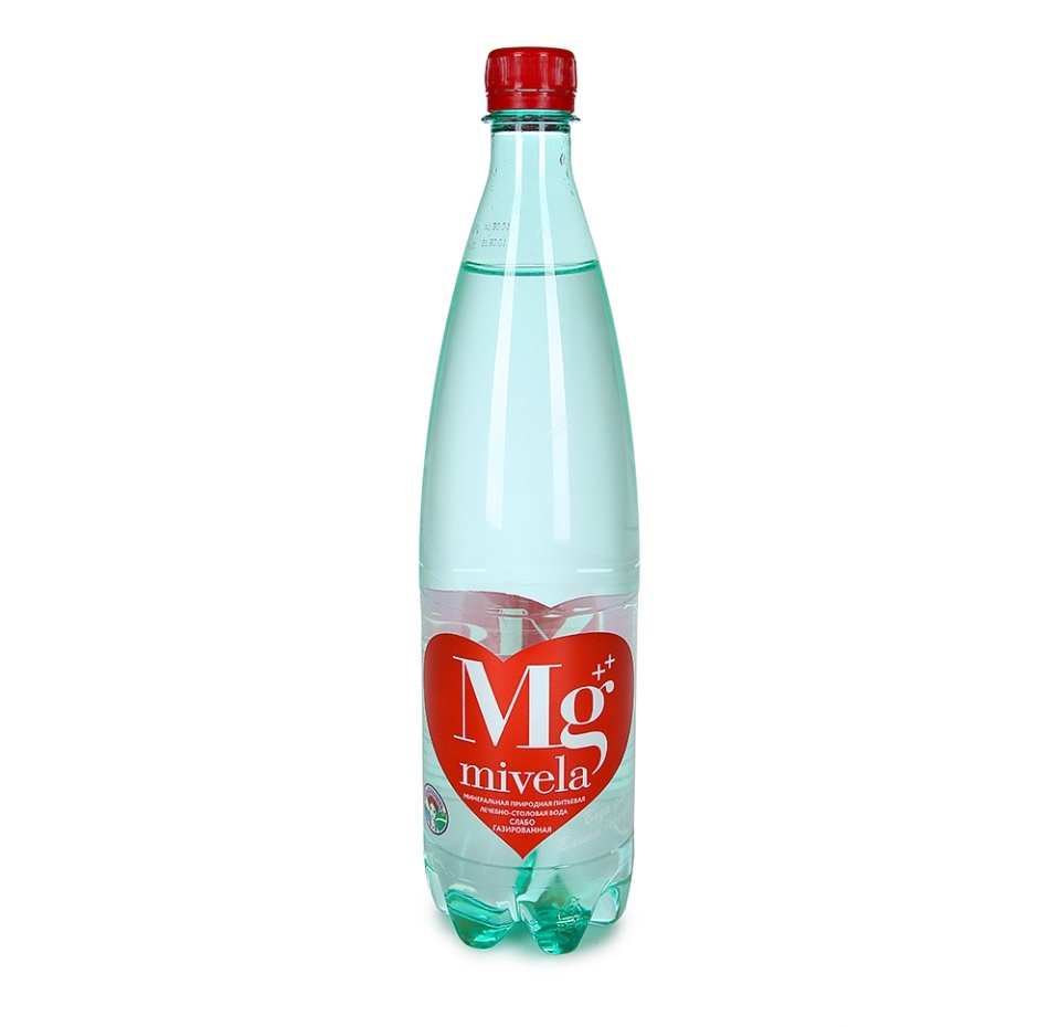 

Вода минеральная Mg Mivela лечебно-столовая слабогазированная 1 л