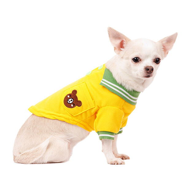 Футболка-поло для собак S желтый (унисекс)