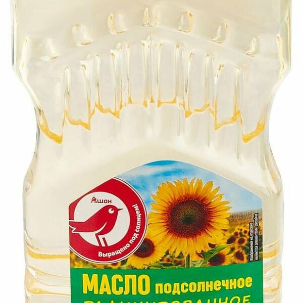 Масло подсолнечное АШАН Красная птица рафинированное
