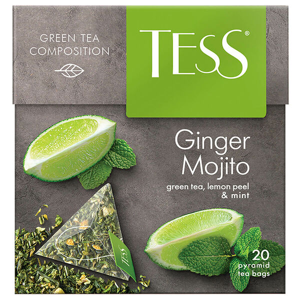 Чай Tess 20пир*1,8г зеленый джинджер мохито пирамидки