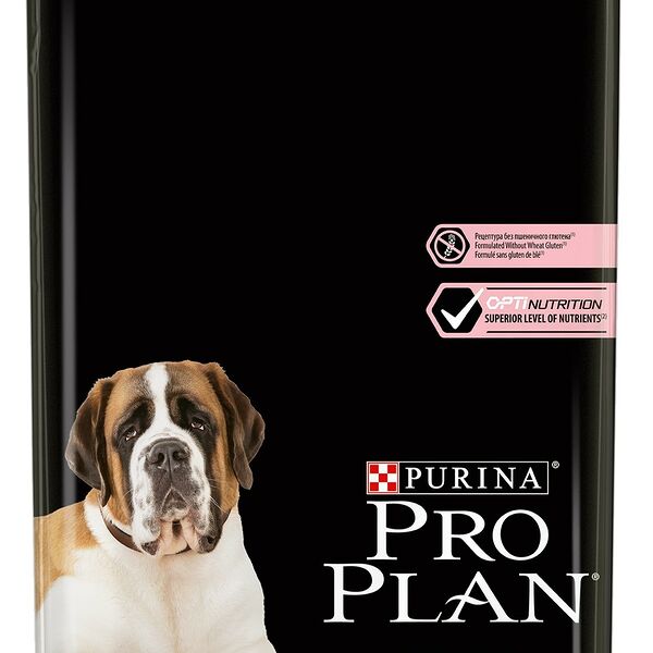 Корм сухой для взрослых собак PURINA PRO PLAN Adult Лосось, при чувствительной коже, для крупных пород с мощным телосложением