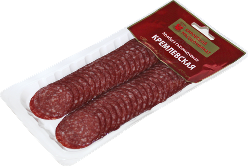 

Колбаса сырокопченая МК КИРОВСКИЙ Кремлевская, нарезка, 100г