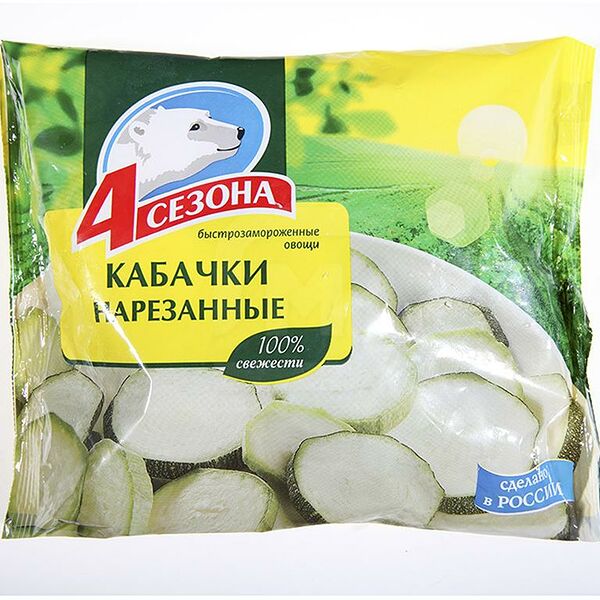 Кабачки 4 сезона нарезанные быстрозамороженные