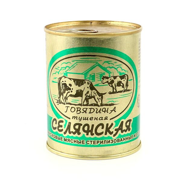 Консервы кусковые Говядина тушеная селянская мясн стер из гов 338г Березовский МКК