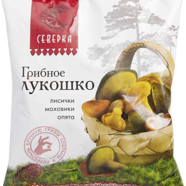 Грибное лукошко быстрозамороженное Северка лисички моховики опята