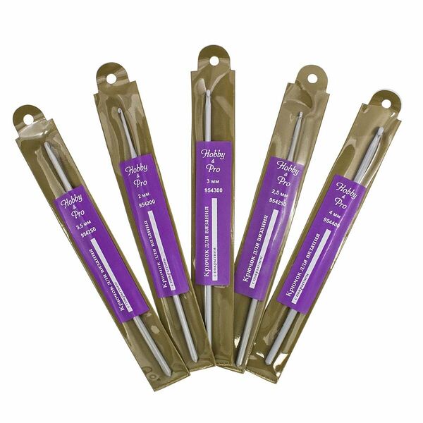 Набор крючков для вязания 2,00мм-4,00мм, Hobby&Pro