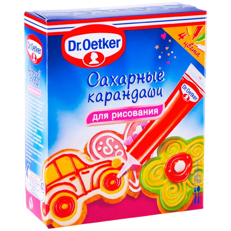 

Сахарные карандаши Dr. Oetker для рисования 4 цвета
