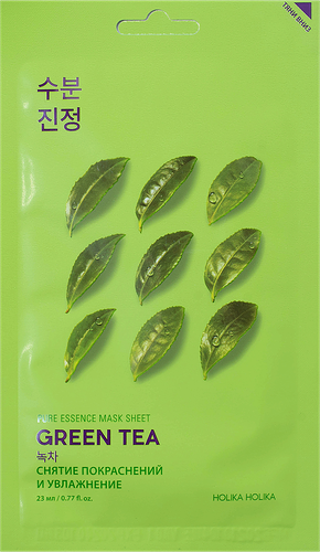 Маска тканевая Holika Holika противовоспалительная для лица Pure Essence с экстрактом зеленого чая