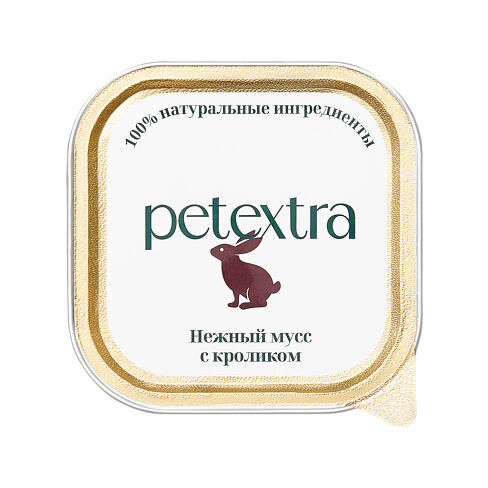 PetExtra Нежный мусс с кроликом ламистер для кошек 100 г
