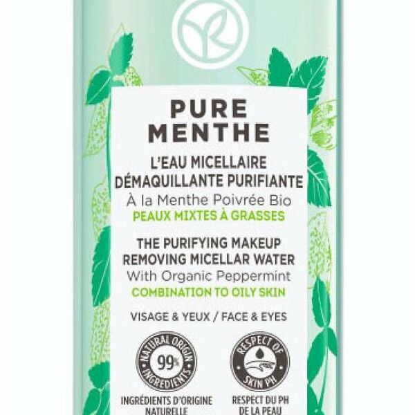 Мицеллярная вода для снятия макияжа Yves Rocher очищающая с перечной мятой Био