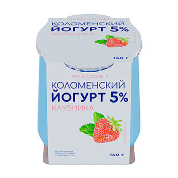 Йогурт термостатный КОЛОМЕНСКОЕ Клубника 5%, бзмж